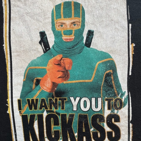 Black Kick Ass T-Shirt, Medium - Picture 3 of 4